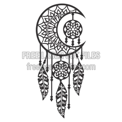 Ornate Moon Dream Catcher Laser Cut File