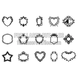 Ornate Openwork Frame Set for Laser Cutting