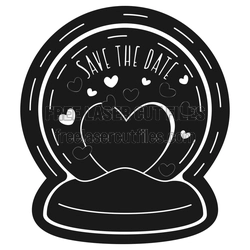 Save the Date Heart Ornament Laser Cut File