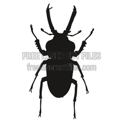 Stag Beetle Silhouette Laser Cut File, Ready to Cut