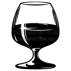 Wine Glass Silhouette Clipart, Laser Ready Free Design