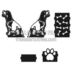 3D Sitting Dog Business Card Stand Laser Cut File