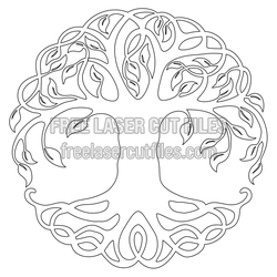 Celtic Tree Mandala Laser Cut File, Ready to Cut