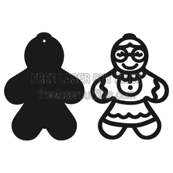 Christmas Gingerbread Ornament Laser Cut File, Ready to Cut