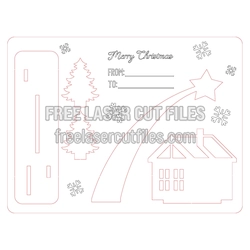 Christmas Wooden Card Laser Cut Template, 3mm Ready to Cut