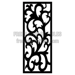 Decorative Floral Screen Door Panel Laser Cut Pattern