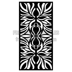 Decorative Leaf Screen Panel Pattern for Laser Cutting