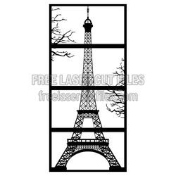 Eiffel Tower Clipart Laser Cut Panel, Free Download