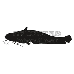 Flathead Catfish Silhouette Laser Cut File, Ready to Cut