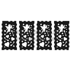Love Lantern Panel Laser Cut File, Valentine Angel Design