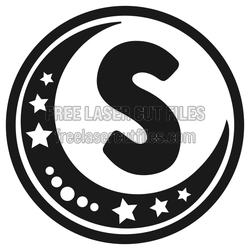 Moon-Themed Letter "S" Key Ring Laser Cut File
