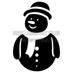 Snowman Clipart Laser Cut Design for Winter Crafts