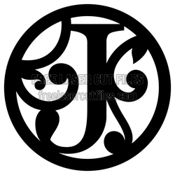 Split Letter J Monogram SVG, Laser Ready Free Cut File