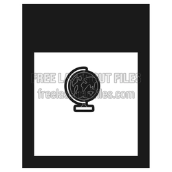 Teacher Note Pad Globe Design, Ready to Cut Desk Display