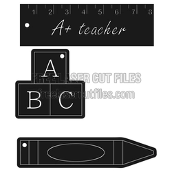 Teacher Pencil Keychain Laser Cut File, Classroom Gift Idea