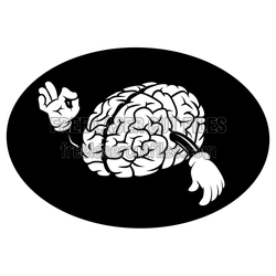 Brain with Hands Clipart Laser Cut Design