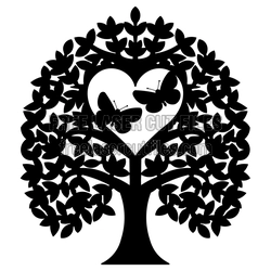 Butterfly Tree Laser Cut Wall Decor, Ready to Cut
