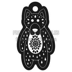 Christmas Bear Ornament Laser Cut File, Ready to Cut