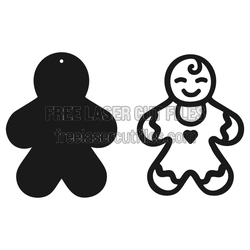 Christmas Gingerbread Ornament Laser Cut File, Ready to Cut