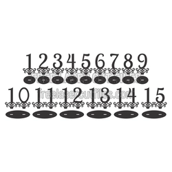 Elegant Table Numbers 1-15, Ready to Cut Design
