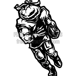 Football Player Pumpkin Head Halloween Laser Cut File