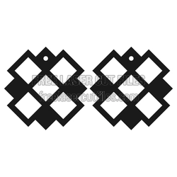 Geometric Diamond Dangle Earrings Laser Cut File