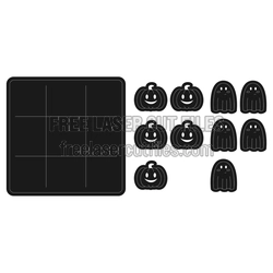 Halloween Tic Tac Toe Set with Pumpkins and Ghosts