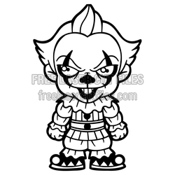 Horror Clown Clipart Laser Cut Design, Ready to Cut