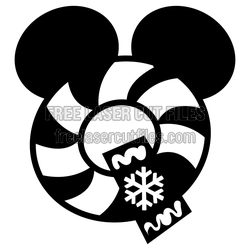 Mickey Mouse Snowflake Christmas Art Ready to Cut