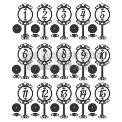 Ornate Table Numbers 1-15 Laser Cut Design