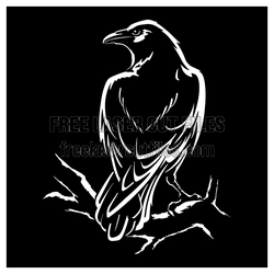 Peregrine Falcon on Branch Laser Cut Bird Design