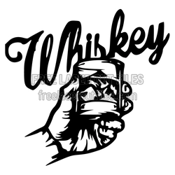 Whiskey Hand Hold Drink Laser Cut SVG for Bar Decor