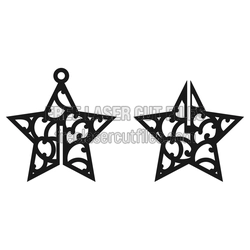3D Christmas Star Ornament Laser Cut File, Ready to Cut