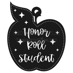 Apple-Shaped Honor Roll Student Medal Laser Cut Template