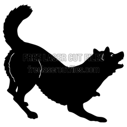 Barking Dog Silhouette Laser Cut File, Ready to Cut