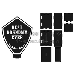 Best Grandma Ever Shield Trophy Laser Cut File