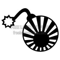 Cartoon Bomb Clipart Laser Cut File, Ready to Cut