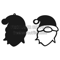 Christmas Gnome Ornament Laser Cut File, Ready to Cut