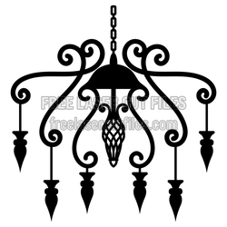 Decorative Chandelier Laser Cut Clipart, Ready to Cut