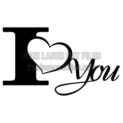 I Love You Heart Clipart for Laser Cutting