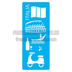 Italy Travel Stencil Set with Landmark and Icon Cutouts