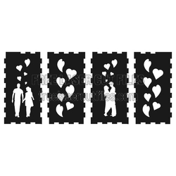 Love Lantern Panel Set for 3mm Laser Cut, Romantic Decor