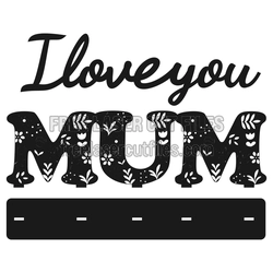 Love You Mom Floral Family Stand Laser Cut File