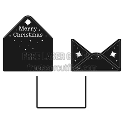 Merry Christmas Ornament Card Laser Cut File