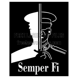 Semper Fi Marine Soldier Cut File for Laser Cutting