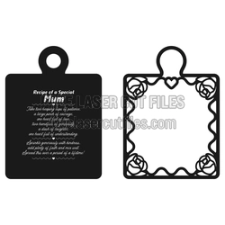 Special Mom Recipe Cutting Board Sign Laser Cut File