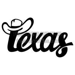 Texas Cowboy Hat Script Sign Laser Cut File