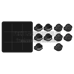 Tic Tac Toe Laser Cut Game with Ladybug Pieces