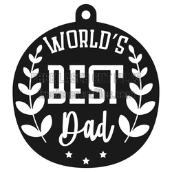 World's Best Dad Medal Plaque Laser Cut File
