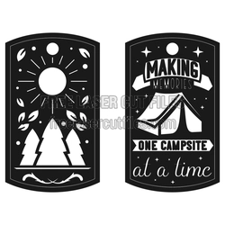 Camping Keychain Tag Design, Ready to Cut Free Laser File
